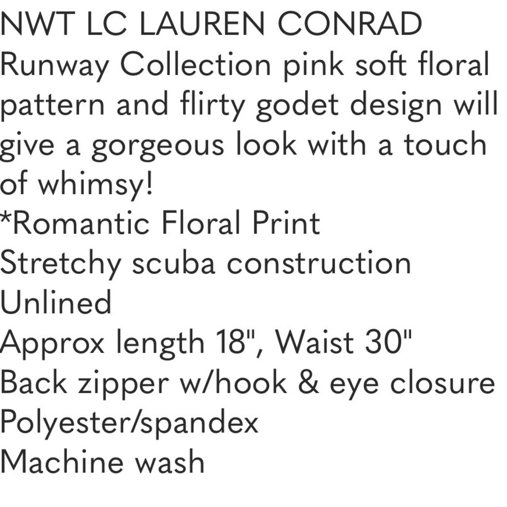 LC Lauren Conrad Runway Floral Scuba Skirt Size 14 Flared Date Night - Picture 10 of 11